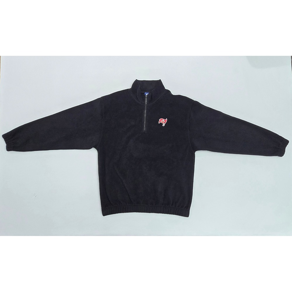 Starter NFL Tampa Bay Buccaneers Quarter Zip Fleece Pullover VTG Black Mens XL